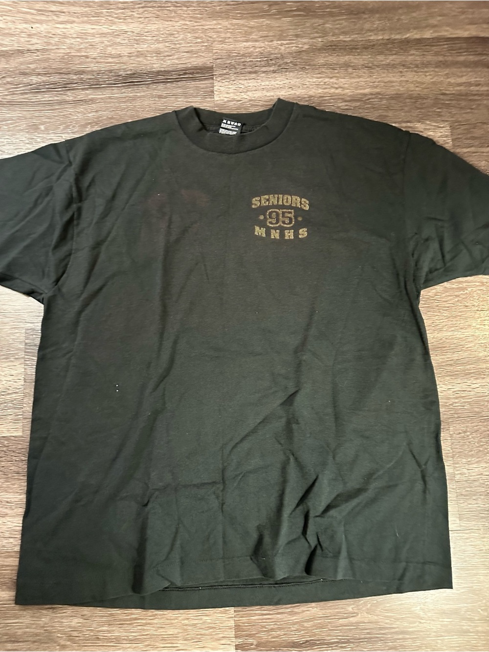 **Vintage** Fruit of the Loom Men's Black 'Seniors 95 MNHS' Graphic Tee sz XL
